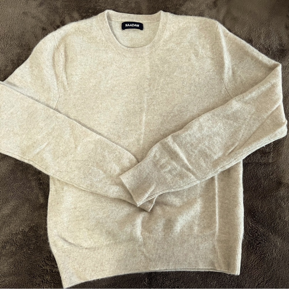 Unisex Oatmeal heather cashmere sweater